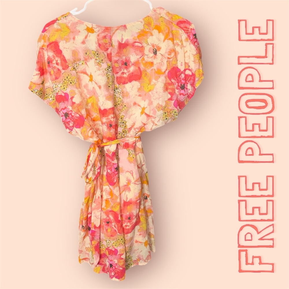 Free People freddy tie-side mini dress in multi floral size small - Picture 9 of 10